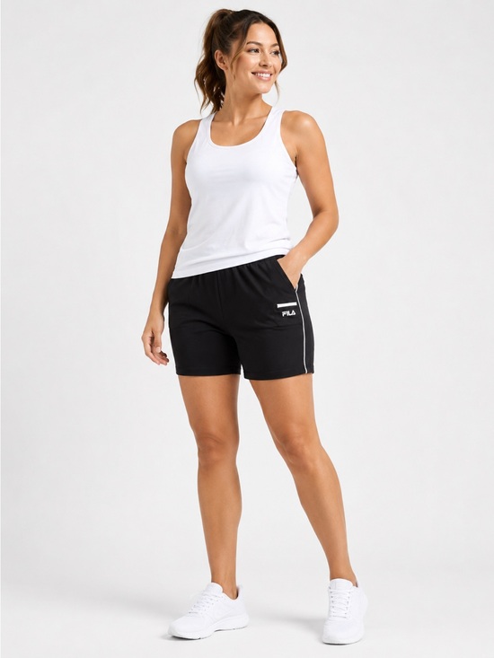 Fila Pants - Women’s Athletic Black Shorts with White Trim by FILA XXL